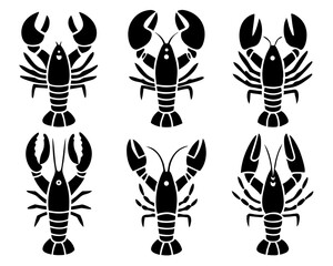 Black Lobster Silhouette Bundle