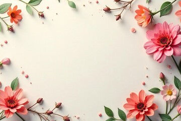 Subtle, repeating floral motif on a neutral backdrop , minimal, subtle