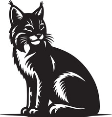 Obraz premium Cute Bob cat black vector