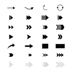 Arrows big black set icons . Arrow vector icon collection. Arrow. Cursor. Modern simple arrows. Vector illustration eps
