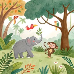 dinosaurs in the forest