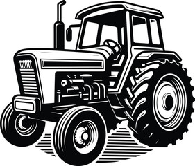 Fototapeta premium Farm Tractor SVG Vector Illustration