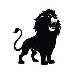 Naklejka premium Roaring Lion Silhouette Vector Graphic