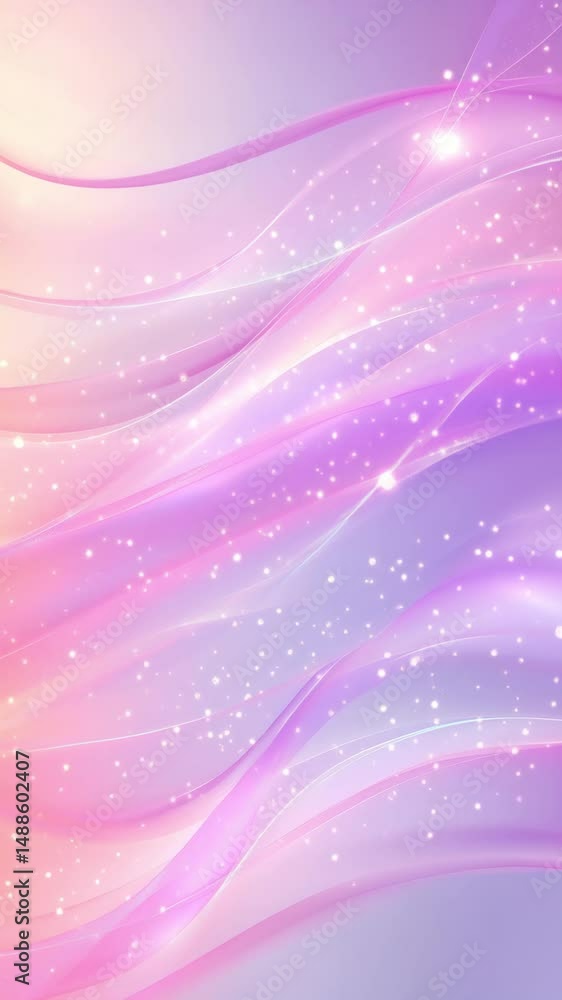 Poster soft pastel waves flow seamlessly, creating a calm and soothing visual experience filled with gentle