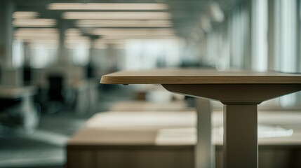 Modern standing desk in an open plan office promoting wellness and productivity