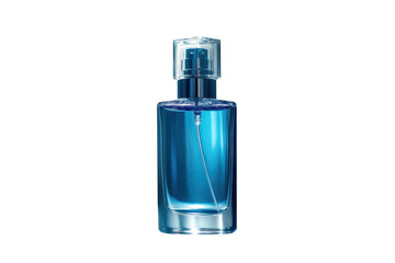 Naklejka premium An elegant blue perfume bottle a symbol of fresh allure and sophistication radiating on transparent background