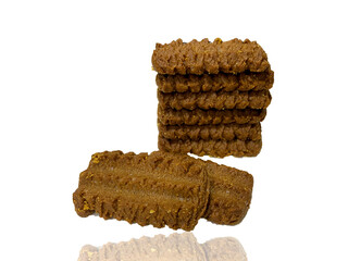 Tasty and crispy biscuits isolated on the white background