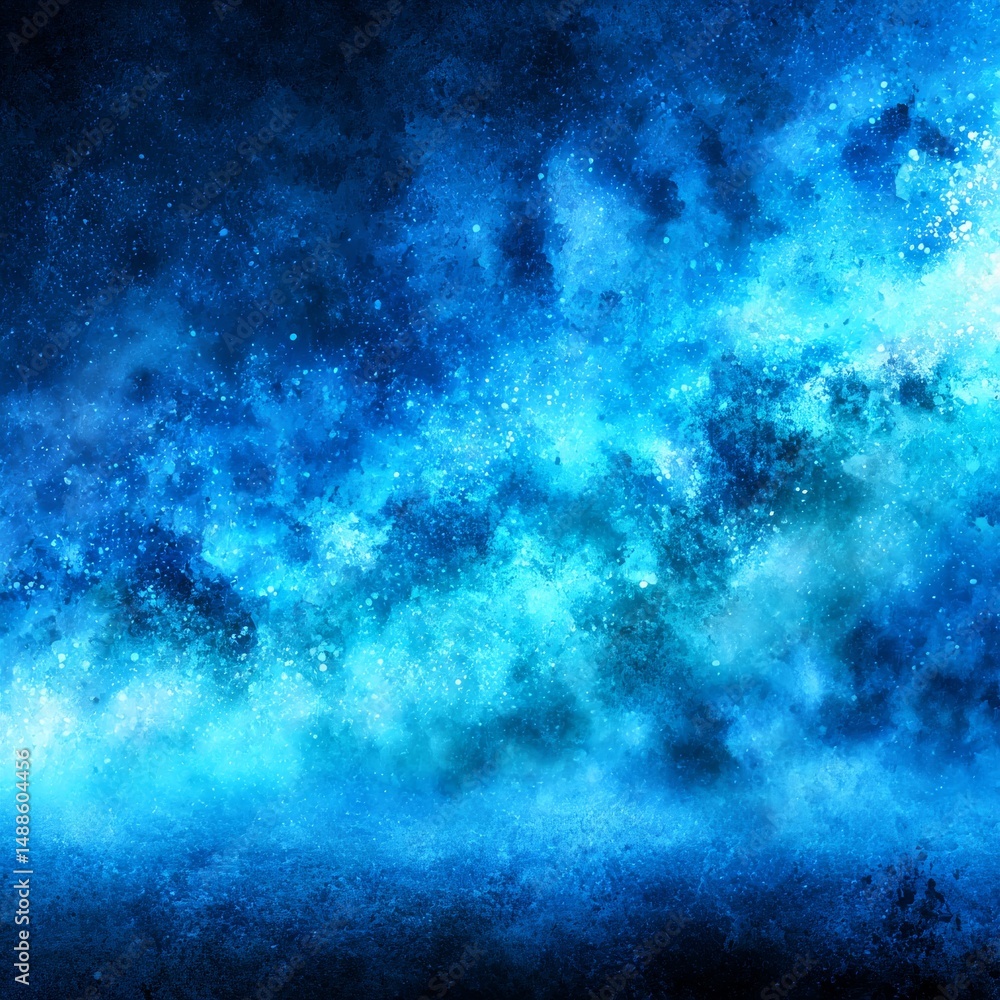 Aufkleber abstract azure: a swirling tapestry of celestial blues and sparkling lights in deep space