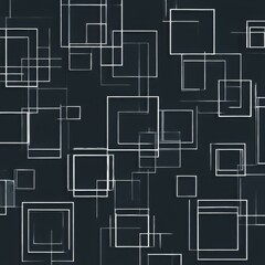 Abstract Geometric Composition with Intersecting Squares on Dark Background for Modern Design