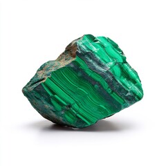 Rough chunk of malachite stone, natural mineral, green rock, dark outline