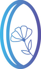 Modern O letter Logo with blue gradient and floral elements