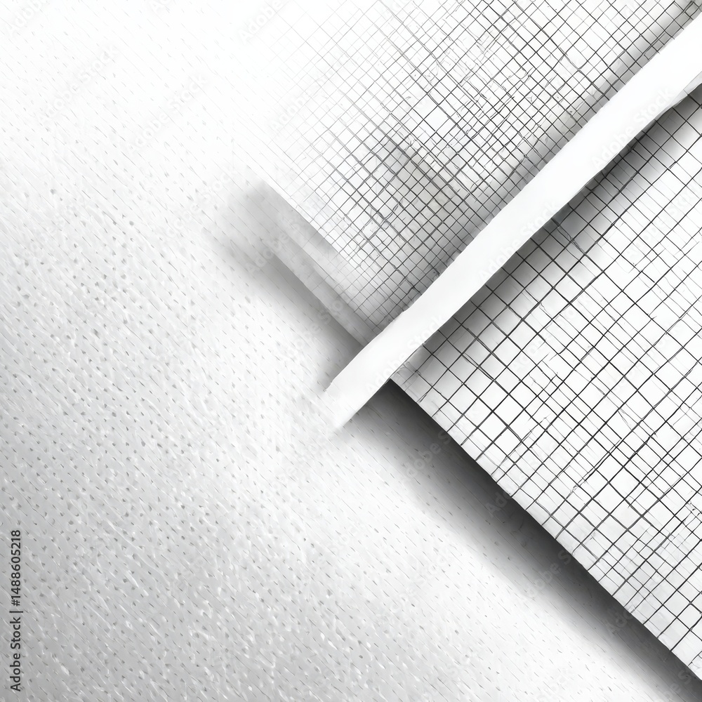 Aufkleber abstract white: grid and textured surface with a geometric composition, minimalist design