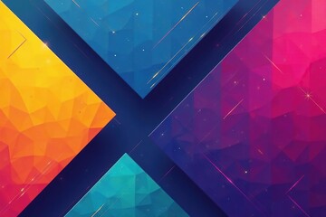 Abstract geometric shapes, vibrant color scheme, bold lines , trendy, decor