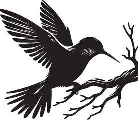 Obraz premium Beautiful Bird high quality black and white vector