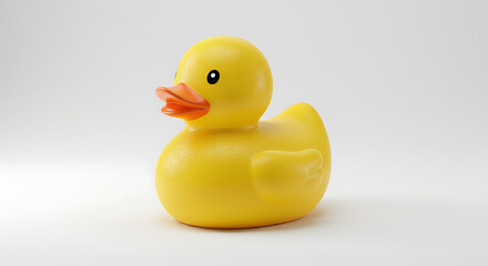 Yellow Rubber Duck Classic Bath Toy Clean Studio Shot 3D Render