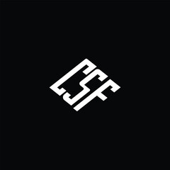 Obraz premium CSF letter logo design on black background.