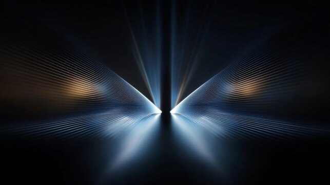 The interplay of light lines forms a unique visual design.