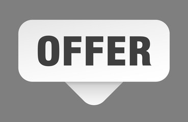 offer sticker. offer sign isolated on gray background