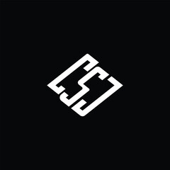 Obraz premium CSJ letter logo design on black background.