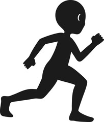 Silhouettes of people running and performing athletic actions in motion