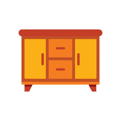media cabinet furniture vector art on white background