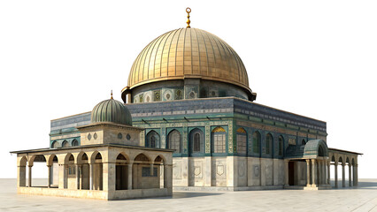 Obraz premium masji৷ al aqsa isolated on white background PNG. AI GENERATED