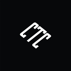 CTC letter logo design on black background.