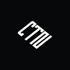 CTN letter logo design on black background.