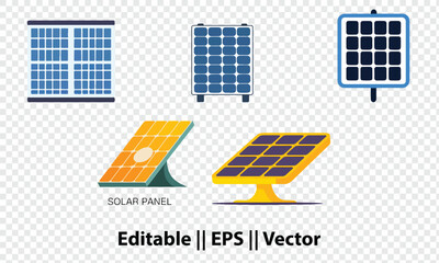 Solar panels. Eco-Friendly Lifestyle Icons (Flat Design)