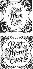 Happy Mothers Day lettering set. Handmade calligraphy vector illustration. Mother's day card with heart