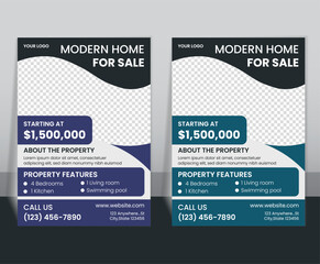 Modern Real Estate Flyer Template-A4 Property Sale Vector Design 