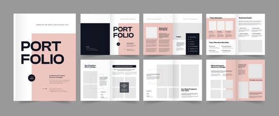 Fototapeta na wymiar Minimalist Modern Architecture Portfolio, Residential Housing Project Portfolio Design