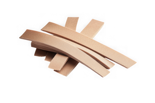 Pile of beige waxing strips wax hair removal smooth skin beauty spa salon treatment isolated on transparent background