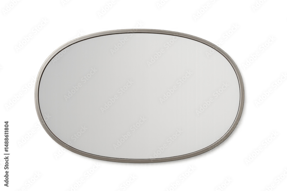 Poster silver framed oval shape on a transparent background, perfect for adding a touch of elegance to any 