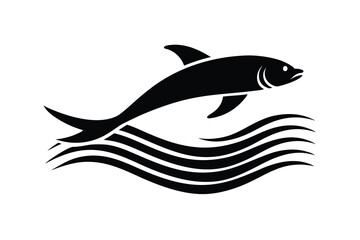 Fish Swimming Above Single Wave