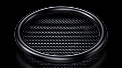 A black ring with a textured surface.