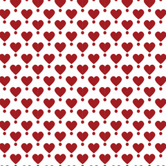 Cute red hearts seamless pattern.