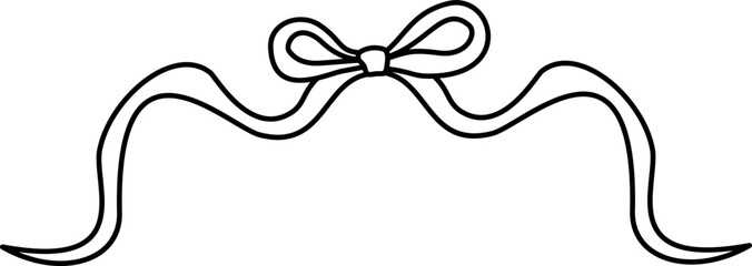 Seaweed Tied Into A Bow For Decoration Outline Coloring