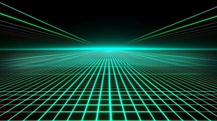 Perspective grid reminiscent of vintage video games