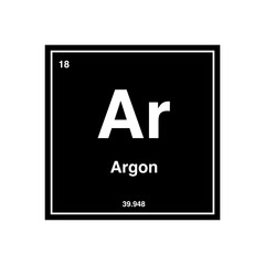 argon periodic vector isolated on transparent background