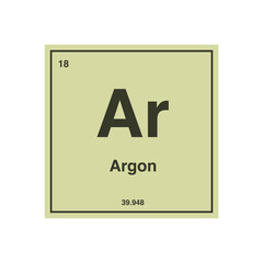 argon periodic vector isolated on transparent background