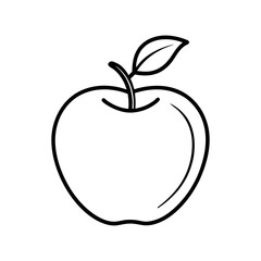 cameo apple leaf apple line art drawing silhouette vector