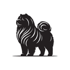 Majestic Chow Chow Dog Silhouette Design Featuring Iconic Fluffy Mane, Proud Stance, and Distinct Profile – Perfect for Dog Lovers, Pet Art, Apparel, Crafts, and Digital Projects
