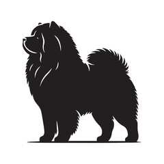 Majestic Chow Chow Dog Silhouette Design Featuring Iconic Fluffy Mane, Proud Stance, and Distinct Profile – Perfect for Dog Lovers, Pet Art, Apparel, Crafts, and Digital Projects
