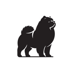 Majestic Chow Chow Dog Silhouette Design Featuring Iconic Fluffy Mane, Proud Stance, and Distinct Profile – Perfect for Dog Lovers, Pet Art, Apparel, Crafts, and Digital Projects
