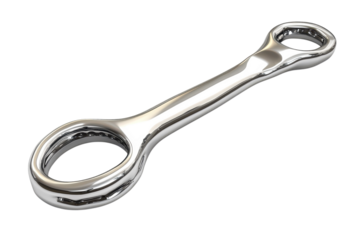 A gleaming chrome wishbone symbolic of hope and new beginnings floats ethereally against a on transparent background