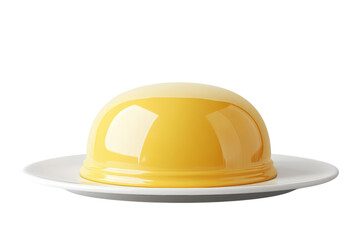 Fototapeta premium A glistening lemon pudding dome invites pure delight a sweet creamy custard resting serenely on transparent background