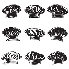 Chef hat logo icon illustration isolated on white background, Cook hat