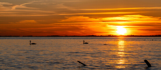 Sonnenuntergang an der Ostsee bei Lohme, Rügen, Mecklenburg-Vorpommern, Deutschland