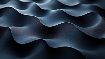 Obraz premium A sleek, black wallpaper, a canvas of smooth, undulating waves reminiscent of the ocean depths, offers a sophisticated and minimalist backdrop. The high-resolution 4K texture evokes the allure 